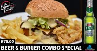 Beer & Burger Combo Special @ The Couch Potato Restaurant