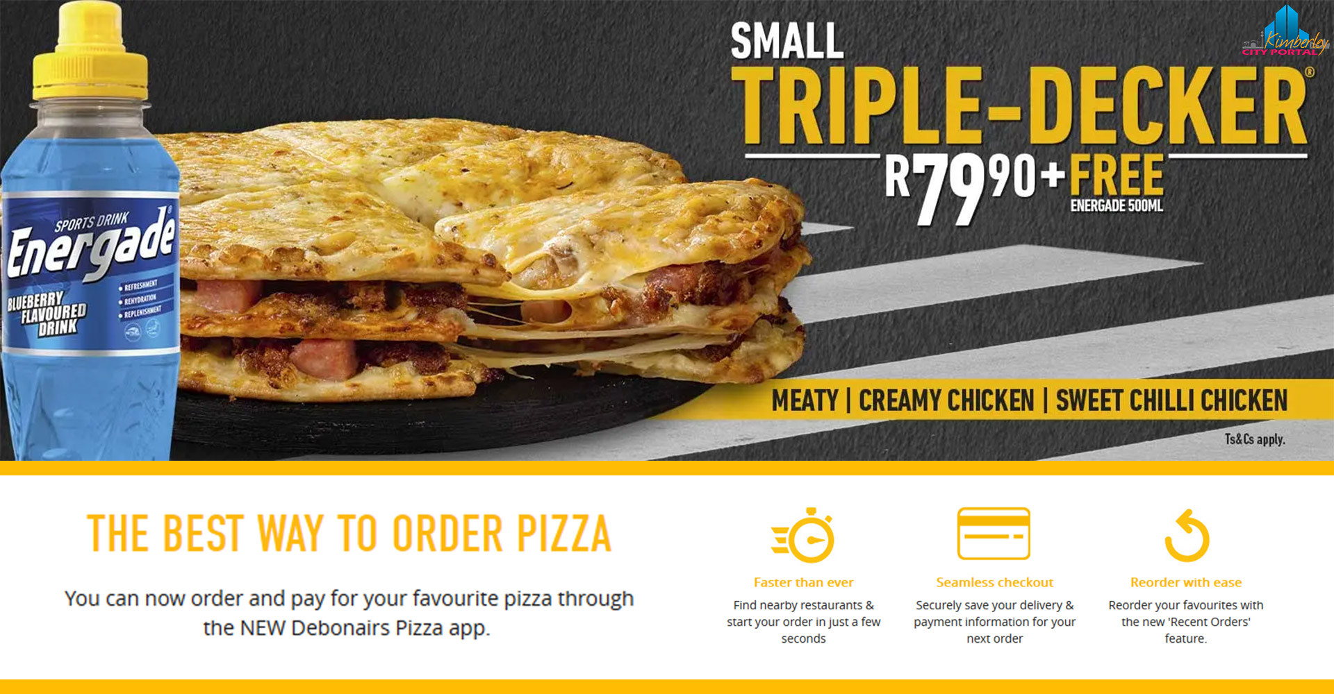 Triple decker debonairs clearance pizza prices list