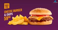 Cheese Burger & Chips @ Steers