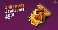 3 Full Wings & Small Chips @ Steers